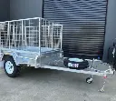 8x5 trailer Chassis with jockey wheel, coupler, LED light, plug, safety chain, rail, 5 leaf spring ,40mm Round axle, and Spare Wheel,600mm cage (optional)